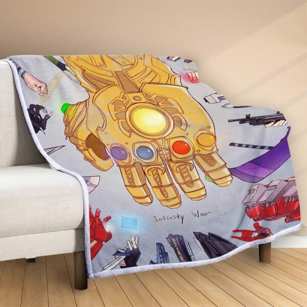 Plaid Thanos Gants Avengers Marvel Infinity War Couverture Polaire Plaid Canapé – Image 2
