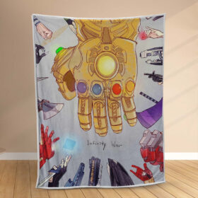 Plaid Thanos Gants Avengers Marvel Infinity War Couverture Polaire Plaid Canapé
