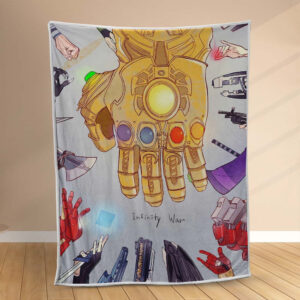 Plaid Thanos Gants Avengers Marvel Infinity War Couverture Polaire Plaid Canapé