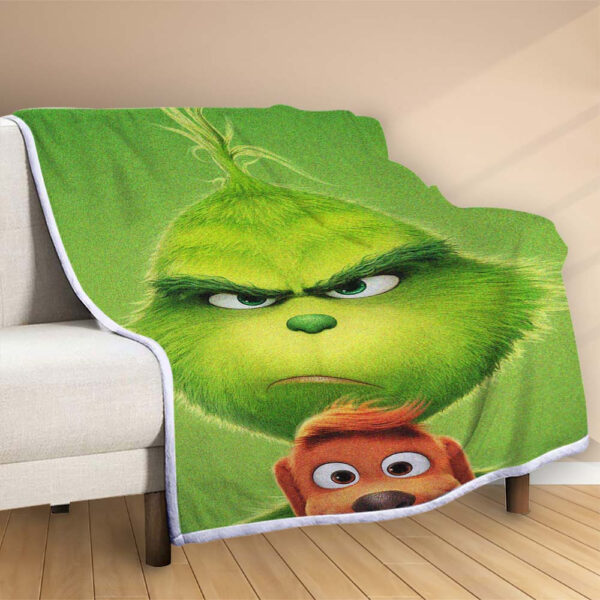 Plaid Le grinch Couverture Polaire Plaid Canapé – Image 2