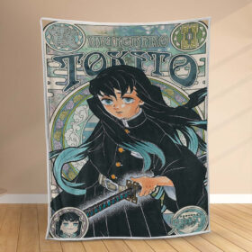 Plaid Tokito Demon Slayer Kimetsu no Yaiba Couverture Polaire Plaid Canapé