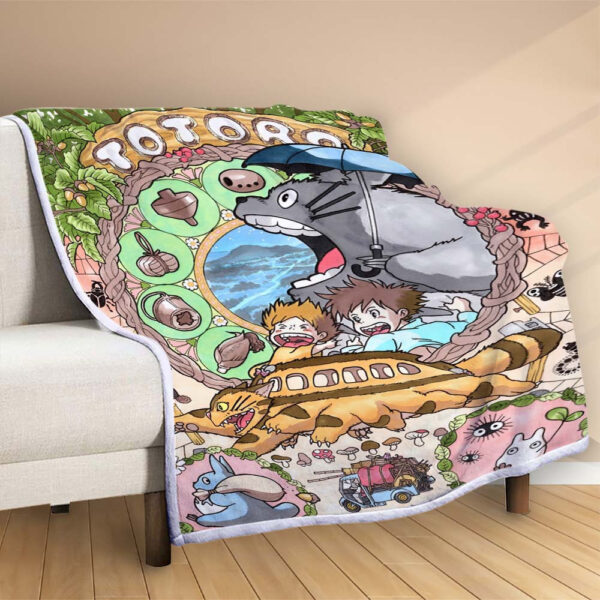 Plaid Totoro dans le bus Couverture Polaire Plaid Canapé – Image 2
