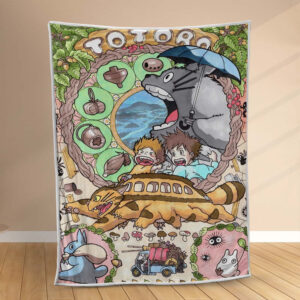 Plaid Totoro dans le bus Couverture Polaire Plaid Canapé