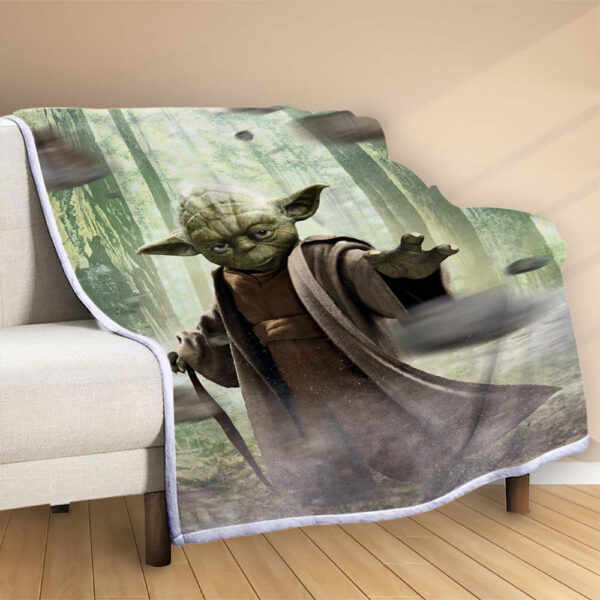Plaid Yoda dans Star Wars 2 Couverture Polaire Plaid Canapé – Image 2