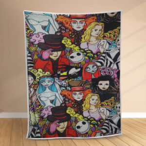 Plaid Tim Burton Personnages 2 Couverture Polaire Plaid Canapé