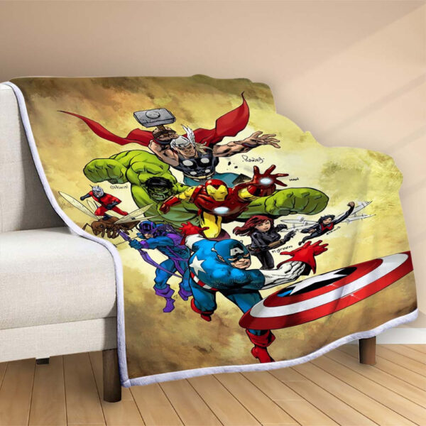 Plaid L'art des Avengers Couverture Polaire Plaid Canapé – Image 2