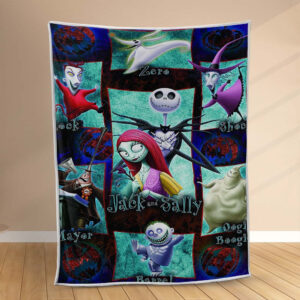 Plaid L'Étrange Noël de monsieur Jack Jack et Sally Couverture Polaire Plaid Canapé