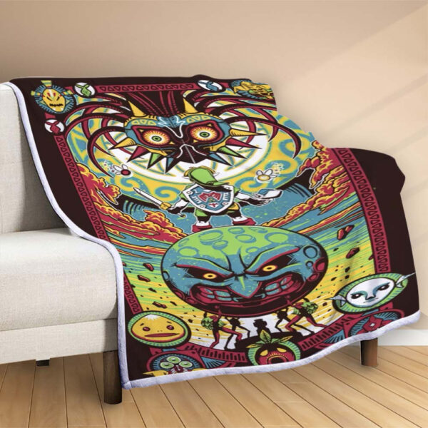 Plaid The Legend of Zelda Majora Mask Carpet Tapis Couverture Polaire Plaid Canapé – Image 2