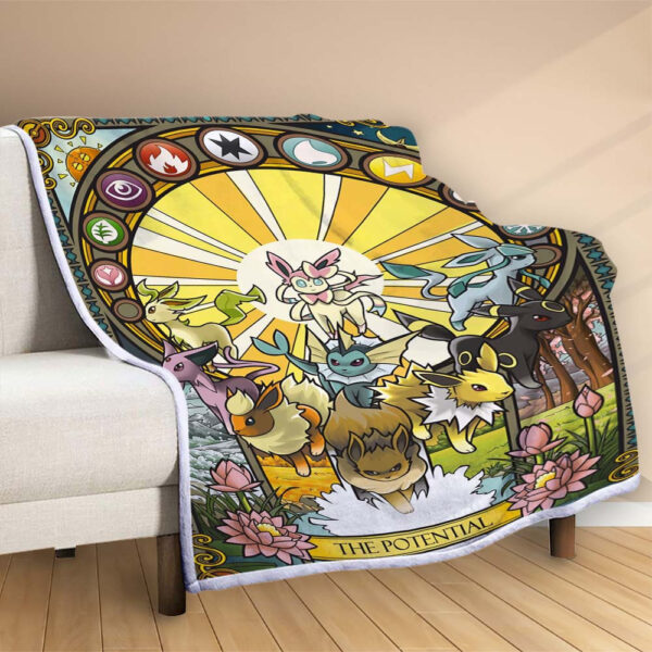 Plaid Le Pokémon Évoli Potentiel Couverture Polaire Plaid Canapé – Image 2
