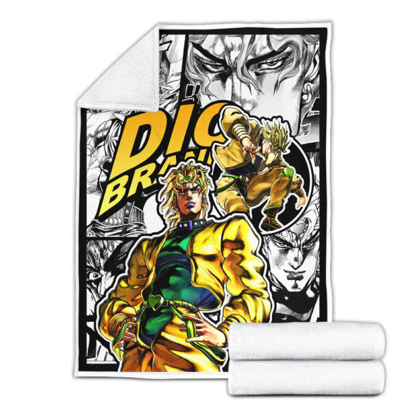 Plaid Dio Brando JJBA JoJo's bizarre adventure Couverture Plaid Polaire Plaid Canapé – Image 3