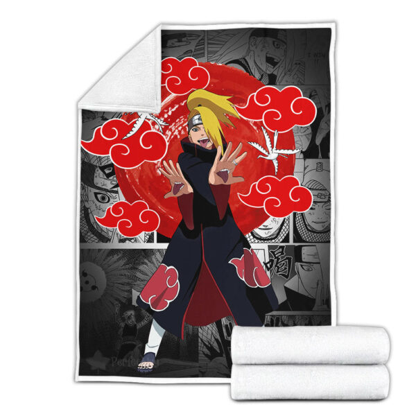 Plaid Deidara Akatsuki Naruto Couverture Plaid Polaire Plaid Canapé – Image 2