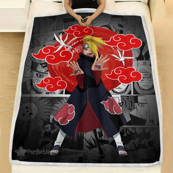 Plaid Deidara Akatsuki Naruto Couverture Plaid Polaire Plaid Canapé – Image 3