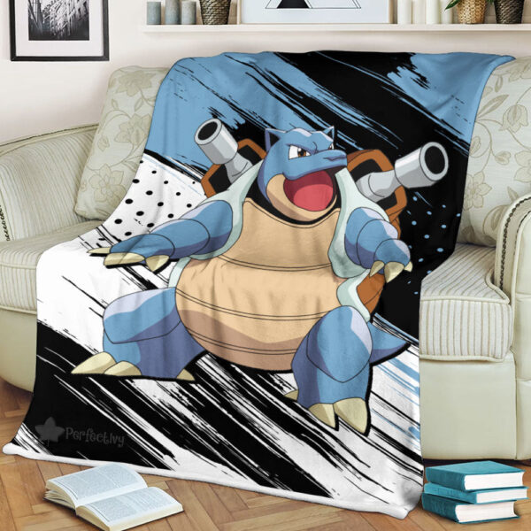 Plaid Tortank Pokémon Couverture Plaid Polaire Plaid Canapé – Image 2
