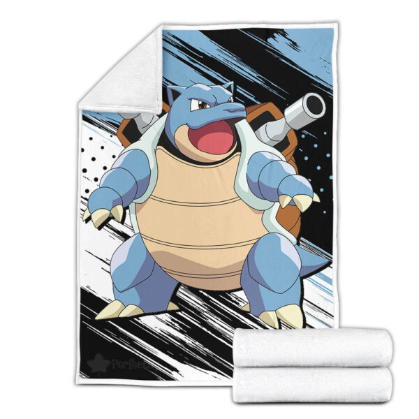 Plaid Tortank Pokémon Couverture Plaid Polaire Plaid Canapé – Image 3