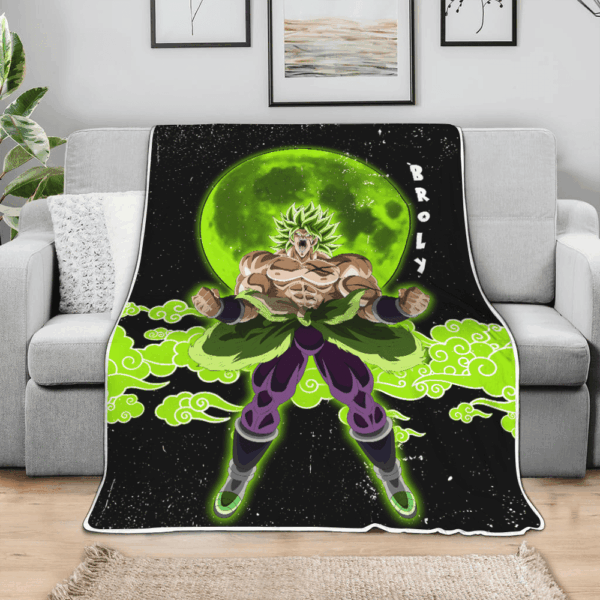 Plaid Broly Dragon Ball DBZ 02 Couverture Plaid Polaire Plaid Canapé – Image 3