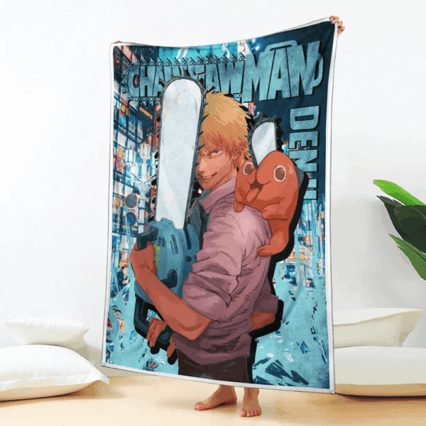 Plaid Denji Chainsaw Man 02 Couverture Plaid Polaire Plaid Canapé – Image 2