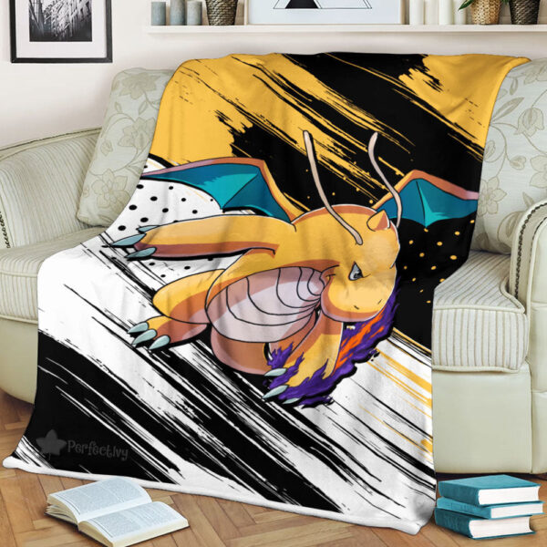Plaid Pokémon Dracolosse Couverture Plaid Polaire Plaid Canapé – Image 2