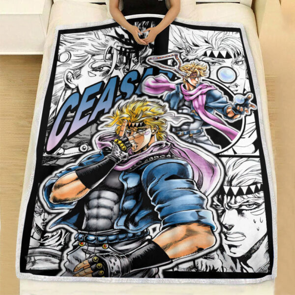 Plaid Caesar Zeppeli JJBA JoJo's bizarre adventure Couverture Plaid Polaire Plaid Canapé – Image 2