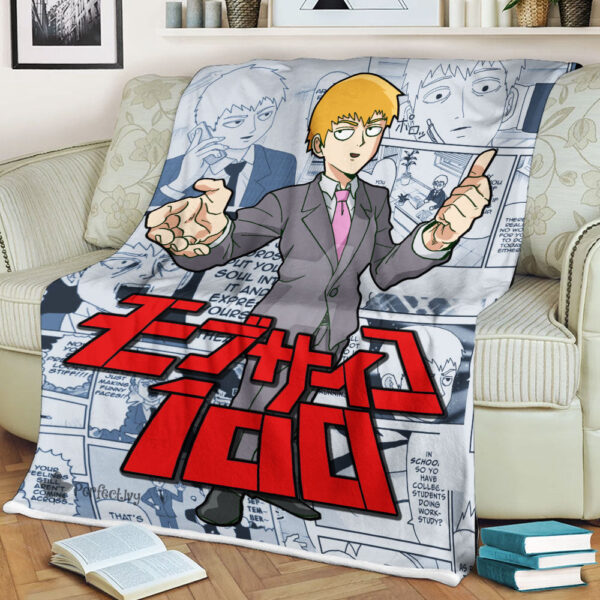Plaid Arataka Reigen Mob Psycho 100 Couverture Plaid Polaire Plaid Canapé – Image 2