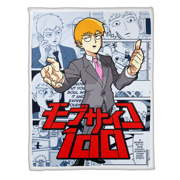 Plaid Arataka Reigen Mob Psycho 100 Couverture Plaid Polaire Plaid Canapé – Image 3