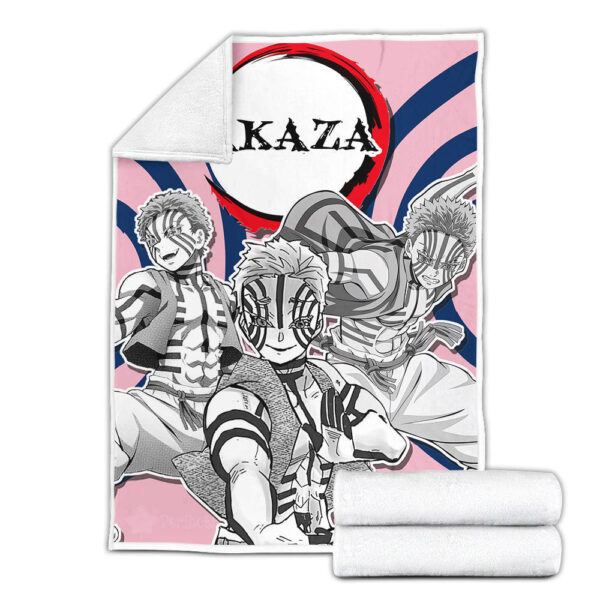 Plaid Akaza Demon Slayer 01 Couverture Plaid Polaire Plaid Canapé – Image 2