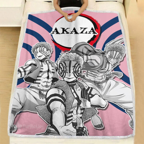 Plaid Akaza Demon Slayer 01 Couverture Plaid Polaire Plaid Canapé – Image 3
