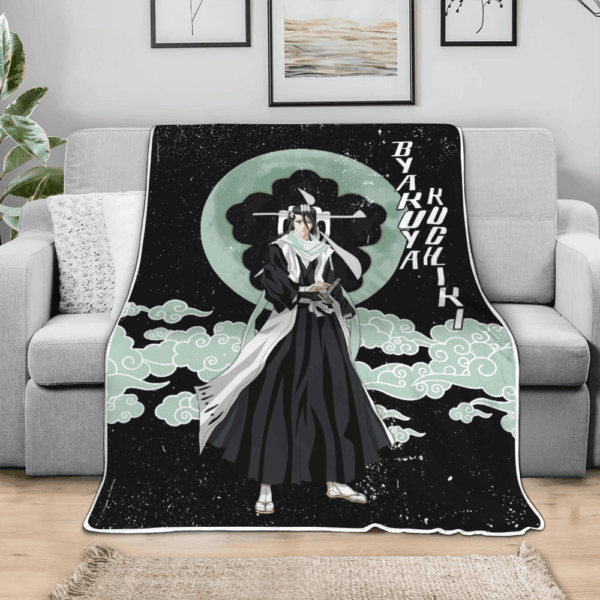 Plaid Byakuya Kuchiki Bleach 02 Couverture Plaid Polaire Plaid Canapé – Image 3