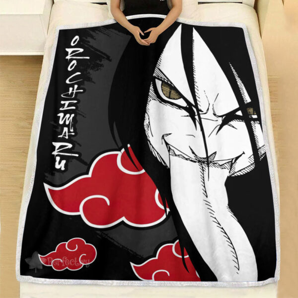 Plaid Akatsuki Orochimaru Naruto Couverture Plaid Polaire Plaid Canapé – Image 2