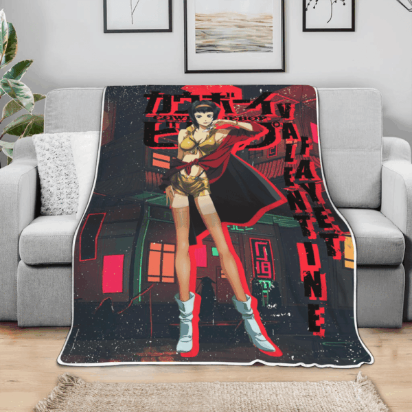Plaid Faye Valentine Cowboy Bebop Couverture Plaid Polaire Plaid Canapé – Image 3