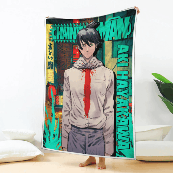 Plaid Aki Hayakawa Chainsaw Man 01 Couverture Plaid Polaire Plaid Canapé – Image 2