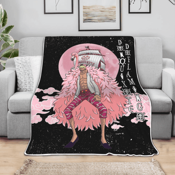 Plaid Donquixote Doflamingo One Piece 03 Couverture Plaid Polaire Plaid Canapé – Image 3