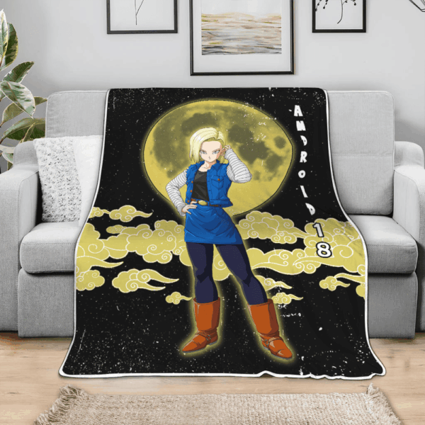 Plaid Android 18 Dragon Ball DBZ Couverture Plaid Polaire Plaid Canapé – Image 3