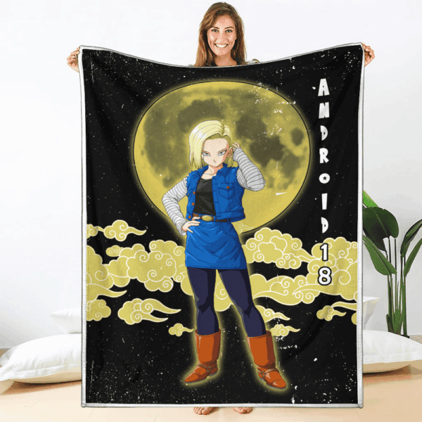 Plaid Android 18 Dragon Ball DBZ Couverture Plaid Polaire Plaid Canapé