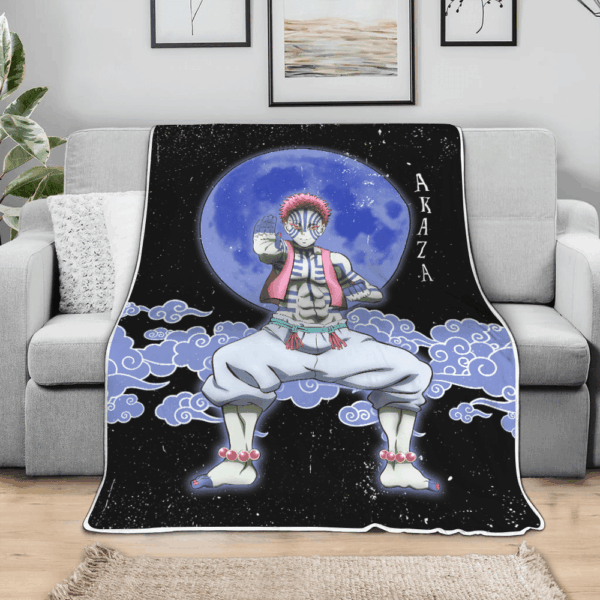 Plaid Akaza Demon Slayer 02 Couverture Plaid Polaire Plaid Canapé – Image 3