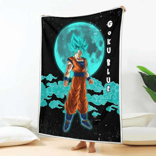 Plaid Goku Blue Dragon Ball DBZ 02 Couverture Plaid Polaire Plaid Canapé – Image 2
