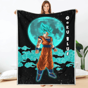 Plaid Goku Blue Dragon Ball DBZ 02 Couverture Plaid Polaire Plaid Canapé