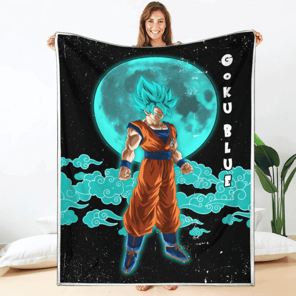 Plaid Goku Blue Dragon Ball DBZ 02 Couverture Plaid Polaire Plaid Canapé