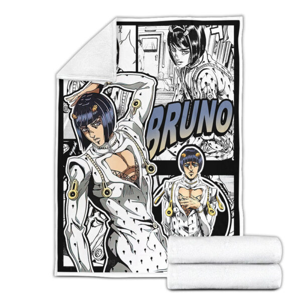 Plaid Bruno Bucciarati JJBA JoJo's bizarre adventure Couverture Plaid Polaire Plaid Canapé – Image 3