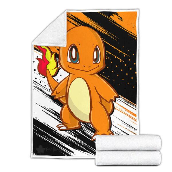 Plaid Pokémon Salamèche Couverture Plaid Polaire Plaid Canapé – Image 3