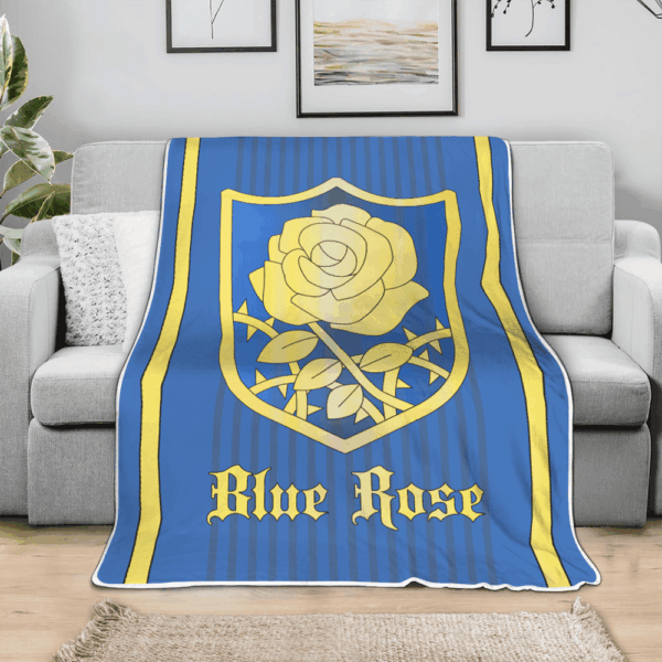 Plaid Blue Rose Magic Knights Black Clover Couverture Plaid Polaire Plaid Canapé – Image 3