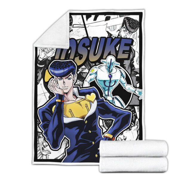 Plaid Josuke Higashikata JJBA JoJo's bizarre adventure Couverture Plaid Polaire Plaid Canapé – Image 3
