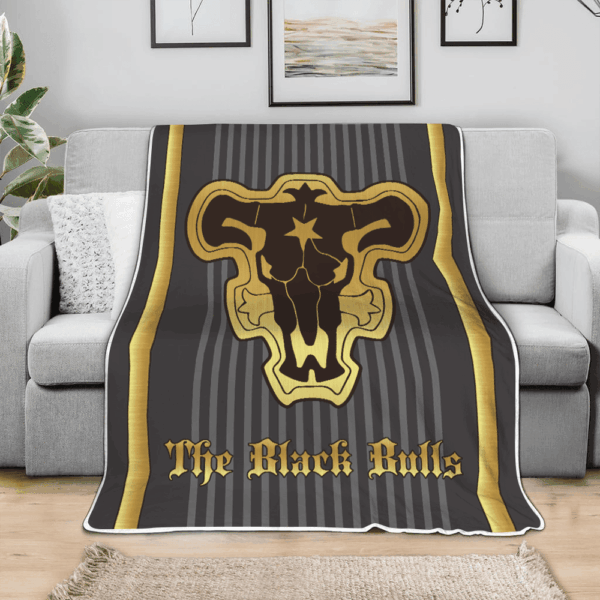 Plaid Black Bull Magic Knights Black Clover Couverture Plaid Polaire Plaid Canapé – Image 3