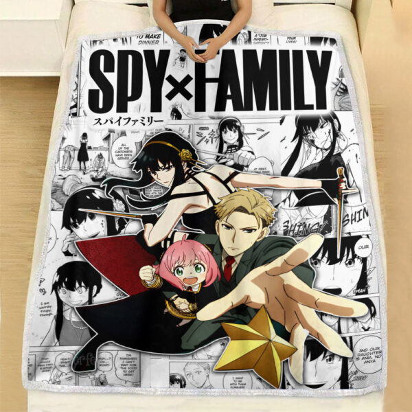 Plaid Anya - Yor - Loid Spy X Family Couverture Plaid Polaire Plaid Canapé – Image 3