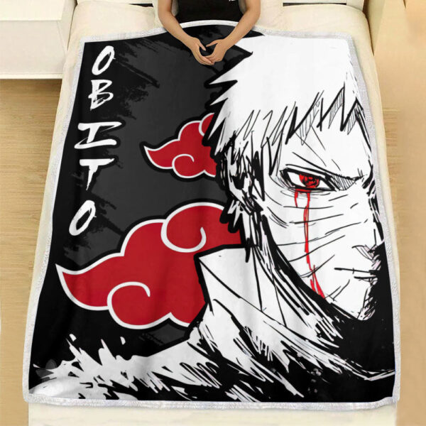 Plaid Akatsuki Obito Naruto Couverture Plaid Polaire Plaid Canapé – Image 2
