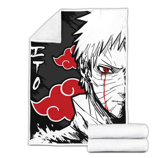 Plaid Akatsuki Obito Naruto Couverture Plaid Polaire Plaid Canapé – Image 3