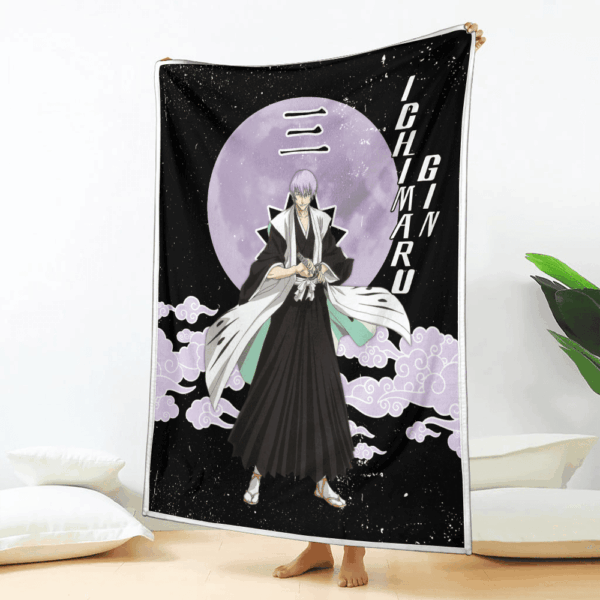 Plaid Gin Ichimaru Bleach Couverture Plaid Polaire Plaid Canapé – Image 2
