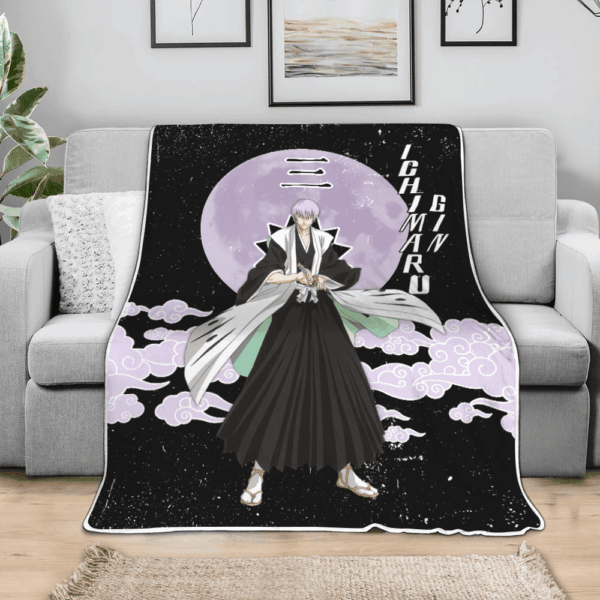 Plaid Gin Ichimaru Bleach Couverture Plaid Polaire Plaid Canapé – Image 3