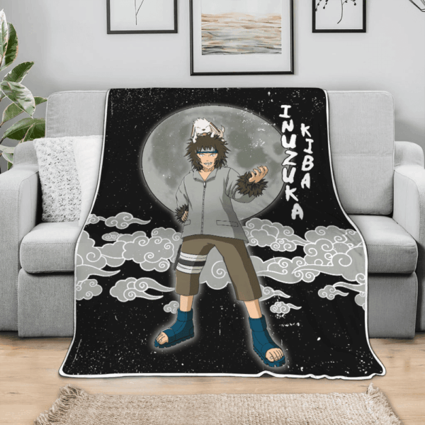 Plaid Inuzuka Kiba Naruto Couverture Plaid Polaire Plaid Canapé – Image 2