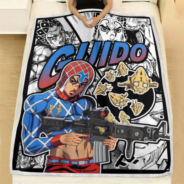 Plaid Guido Mista JJBA JoJo's bizarre adventure Couverture Plaid Polaire Plaid Canapé – Image 2