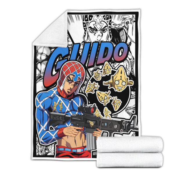 Plaid Guido Mista JJBA JoJo's bizarre adventure Couverture Plaid Polaire Plaid Canapé – Image 3